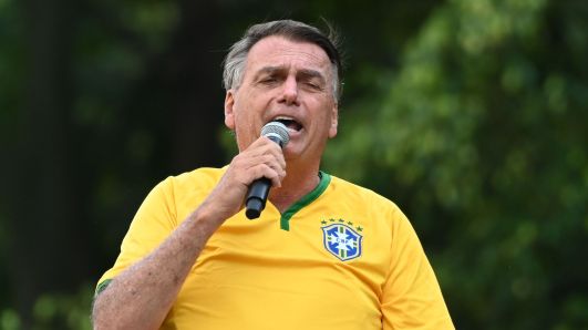  O ex-presidente Jair Bolsonaro (PL) durante ato em seu apoio na Avenida Paulista- 25/02/2024 