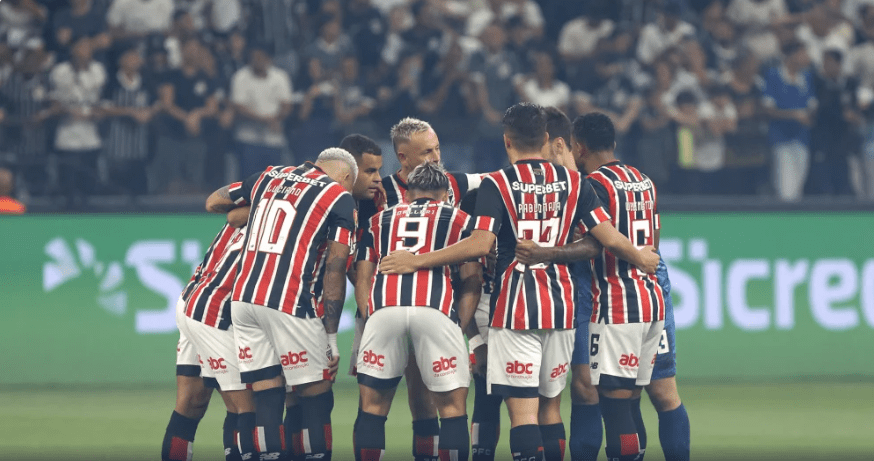 Time do São Paulo antes de clássico contra Corinthians pelo Paulistão