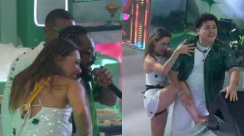 A sister chorou copiosamente durante a apresentação de Xande de Pilares e chegou a abraçar o cantor, na festa de sábado (24)