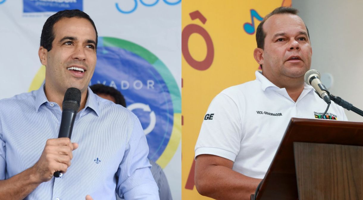 Colagem com Bruno Reis e Geraldo Junior, pré-candidatos à eleição para a Prefeitura de Salvador em 2024