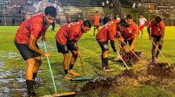 Partida entre Real Noroeste e Cuiabá foi afetado pela forte chuva que atingiu o município de Águia Branca, no Espírito Santo; campo do Estádio José Olímpio da Rocha ficou sem condições de jogo