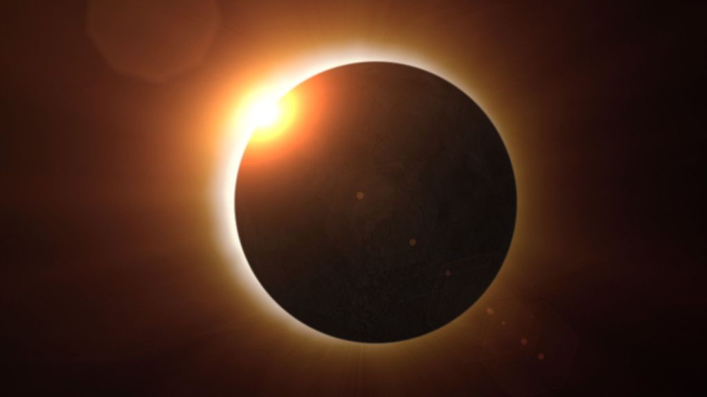 O eclipse solar total é um evento raro em que acontece o alinhamento completo entre Sol, Lua e Terra