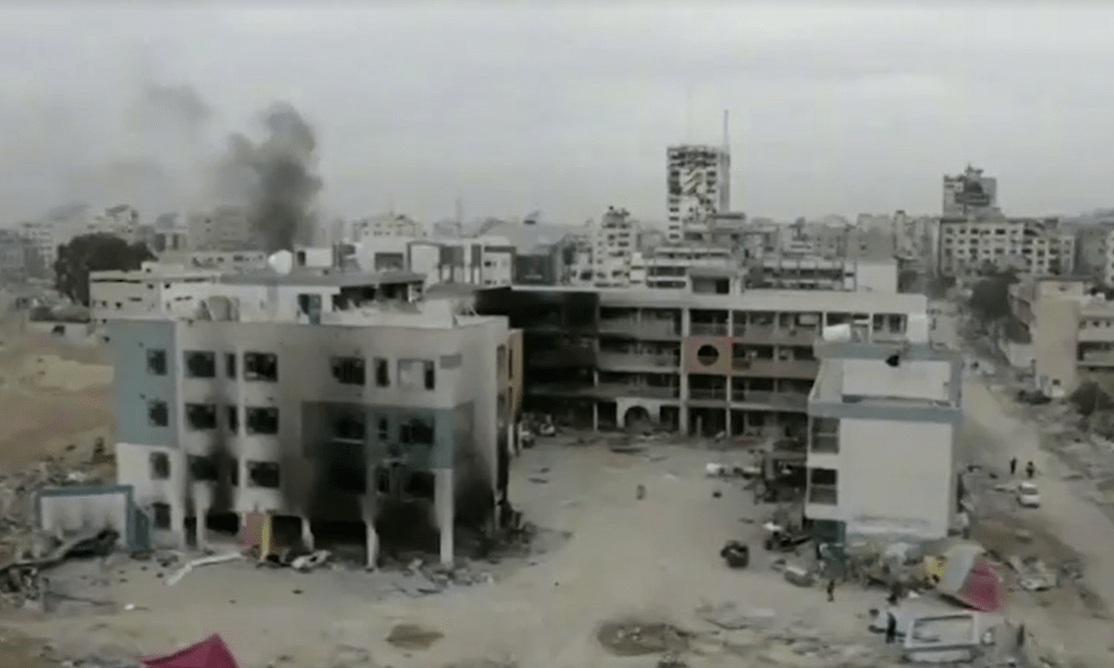 Escola destruída na Faixa de Gaza