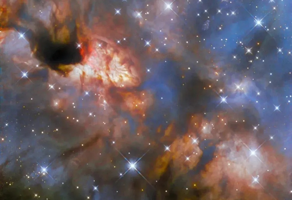 Imagem feita pela Telescópio Espacial Hubble de uma região de formação de estrelas