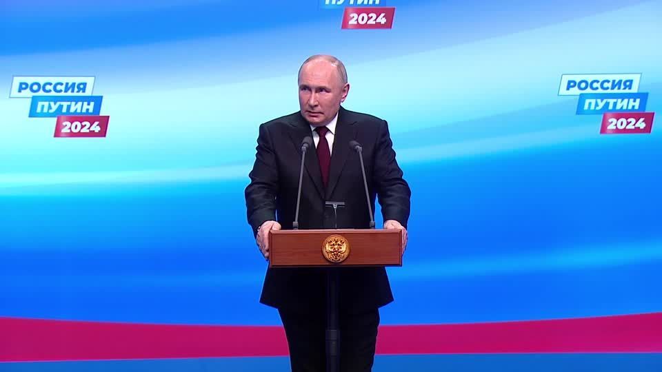 Presidente russo Vladimir Putin durante discurso de vitória em Moscou