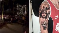 Gabriel O Pensador faz 50 anos, ganha festa da namorada e tatuagem de fã