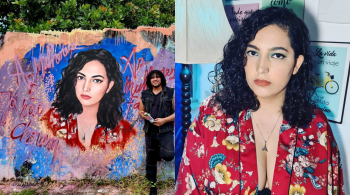 "As mulheres já não choram, as mulheres faturam", mencionou o artista em sua arte de Camila Moura