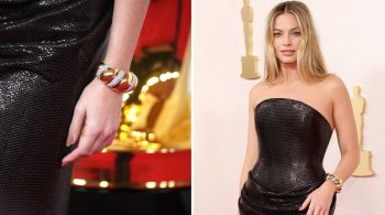 Para a premiação, a atriz elegeu unhas estilizadas com a estética moderna em tons de caramelo