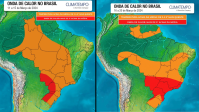 Novo mapa: Onda de calor sufocante será maior e vai até o fim do verão, no dia 20, diz Climatempo