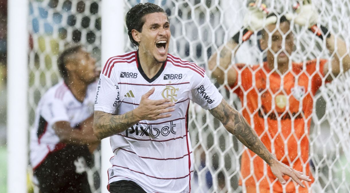 Pedro comemora gol contra o Fluminense na semifinal do Carioca