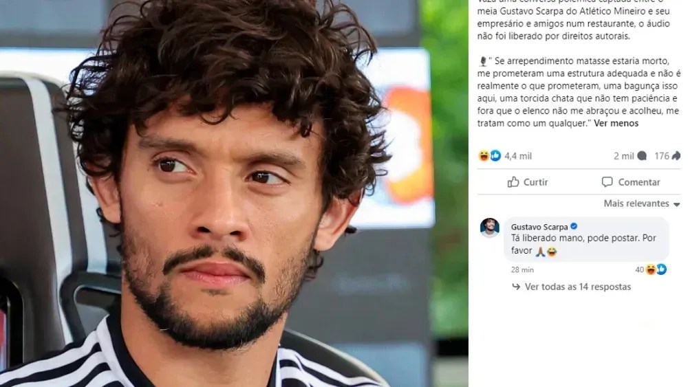 Gustavo Scarpa reagiu à fake news envolvendo seu nome