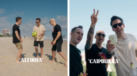 Simple Plan curte praia, futebol e caipirinha em passagem pelo Brasil; assista