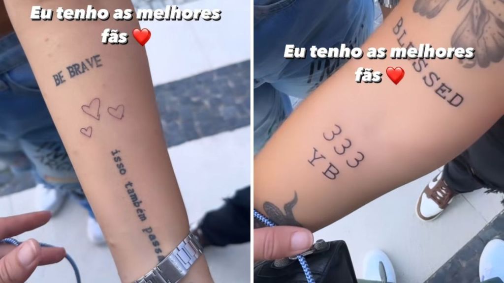 Yasmin Brunet mostra tatuagem de fã em sua homenagem