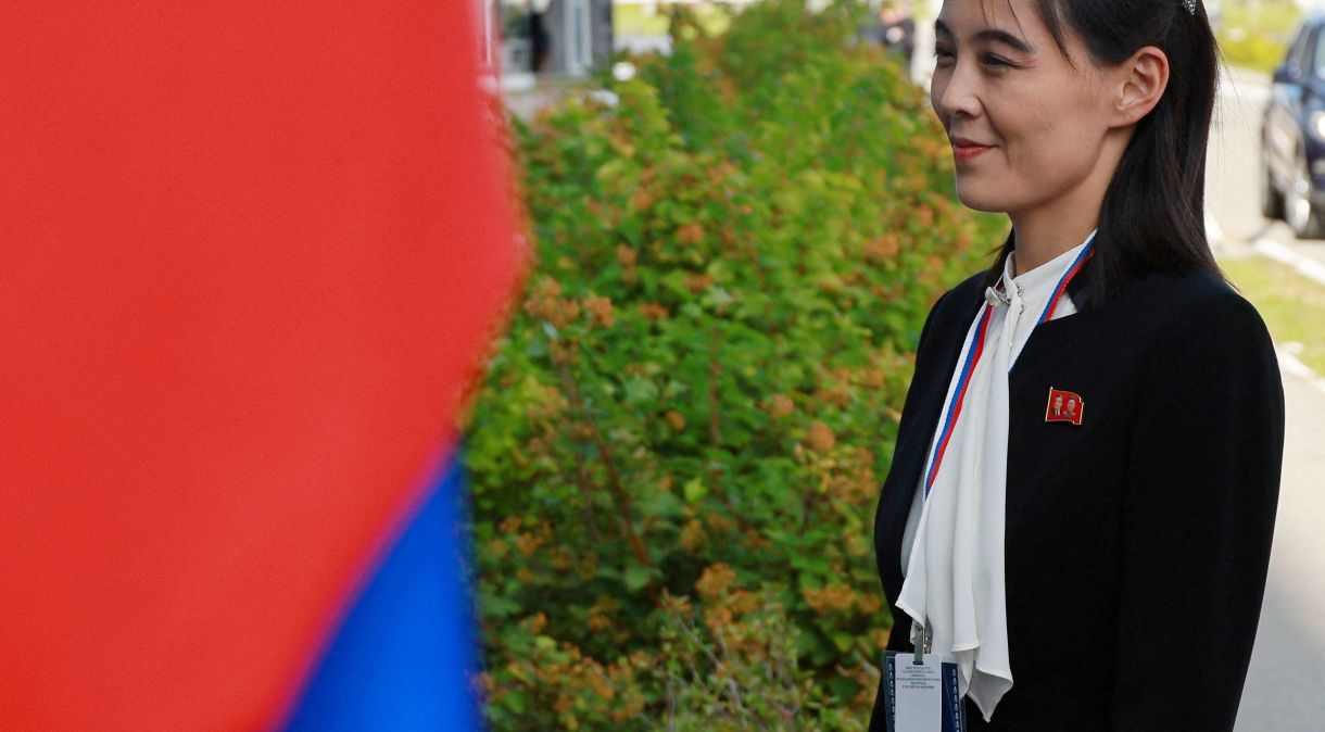 Kim Yo Jong, irmã do líder norte-coreano Kim Jong Un13/09/2023Sputnik/Vladimir Smirnov/Pool via REUTERS