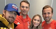 Astros de Hollywood fazem divulgação de filme com jogadores do Bayern de Munique