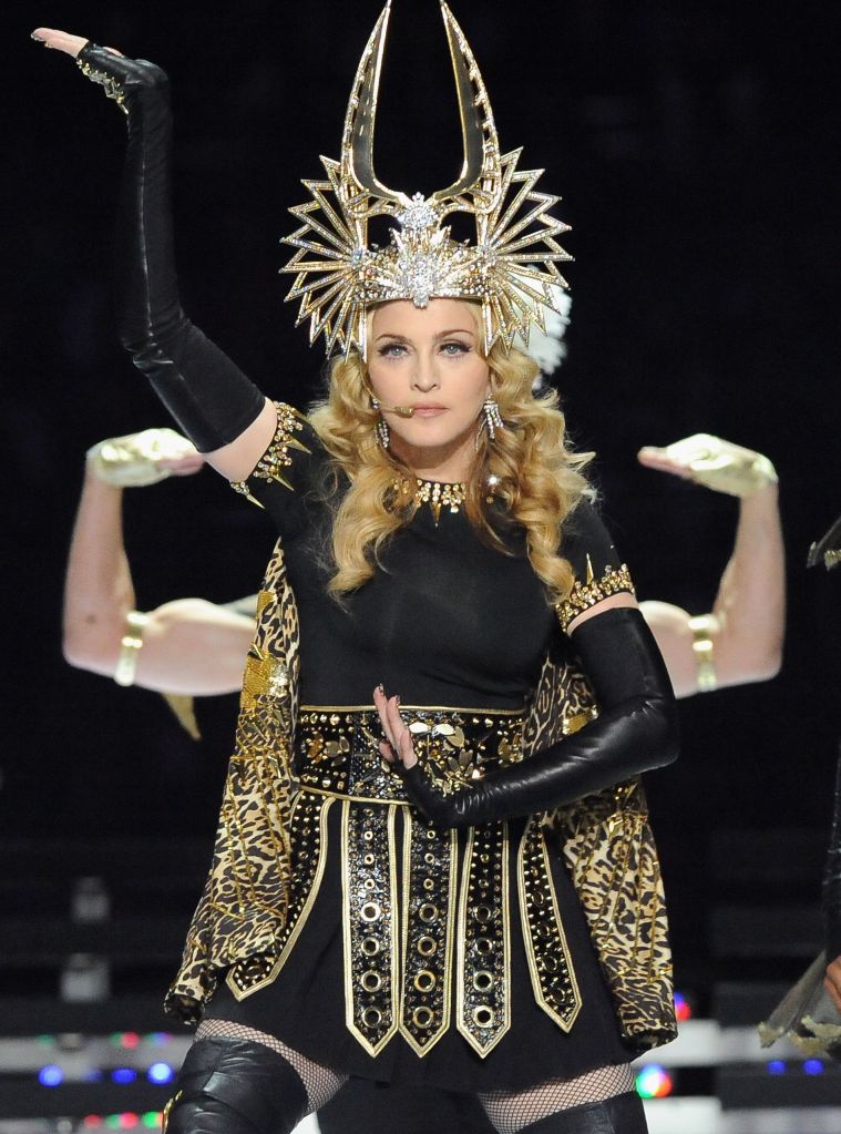 Madonna no intervalo do Superbowl 48, em 2012