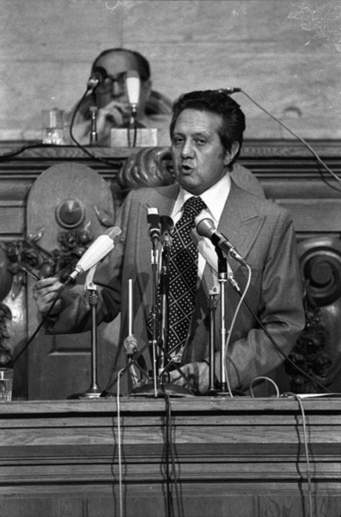 Mário Soares, primeiro-ministro do primeiro Governo Constitucional de Portugal, em 1976