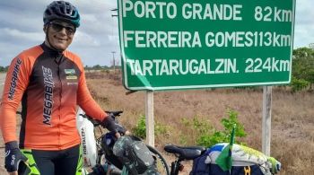 George da Silva de Souza, de 63 anos, iniciou a viagem sozinho de bicicleta em Chuí, Rio Grande do Sul, e tinha como destino final Monte Caburaí, no extremo Norte do país