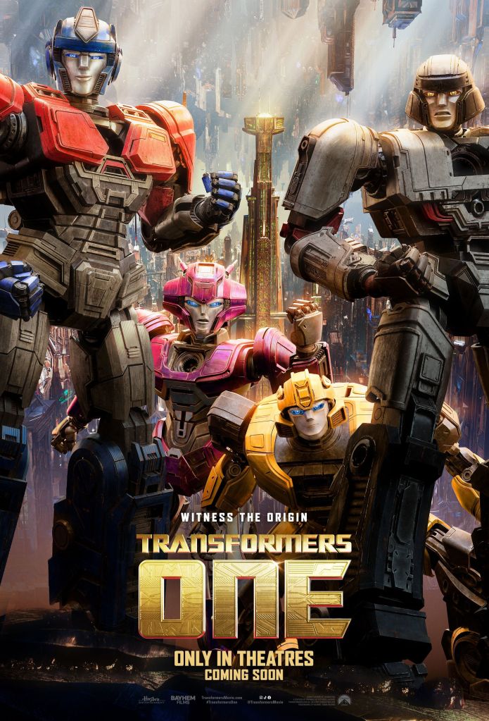 Banner oficial da animação "Transformers: o Início"