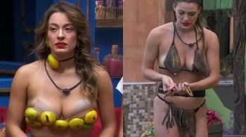 Beatriz Reis, do BBB 24, levou uma bronca da produção do reality show ao customizar roupas com algumas cascas