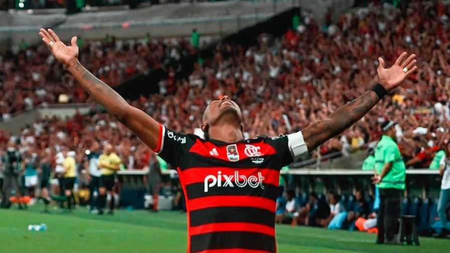 Bruno Henrique comemora gol diante do Nova Iguaçu, no Maracanã