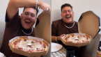 Lucas Henrique comemora 1 milhão de seguidores com pizza de calabresa