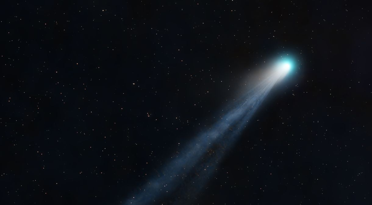 Cometa 12P/Pons-Brooks, também conhecido como o Cometa do Diabo. Foto tirada em 4 de março de 2024 no sul da Espanha.