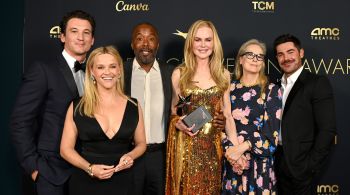 Nicole Kidman, Reese Witherspoon e Meryl Streep posaram juntas no AFI Life Achievement Award Gala Tribute, em Los Angeles