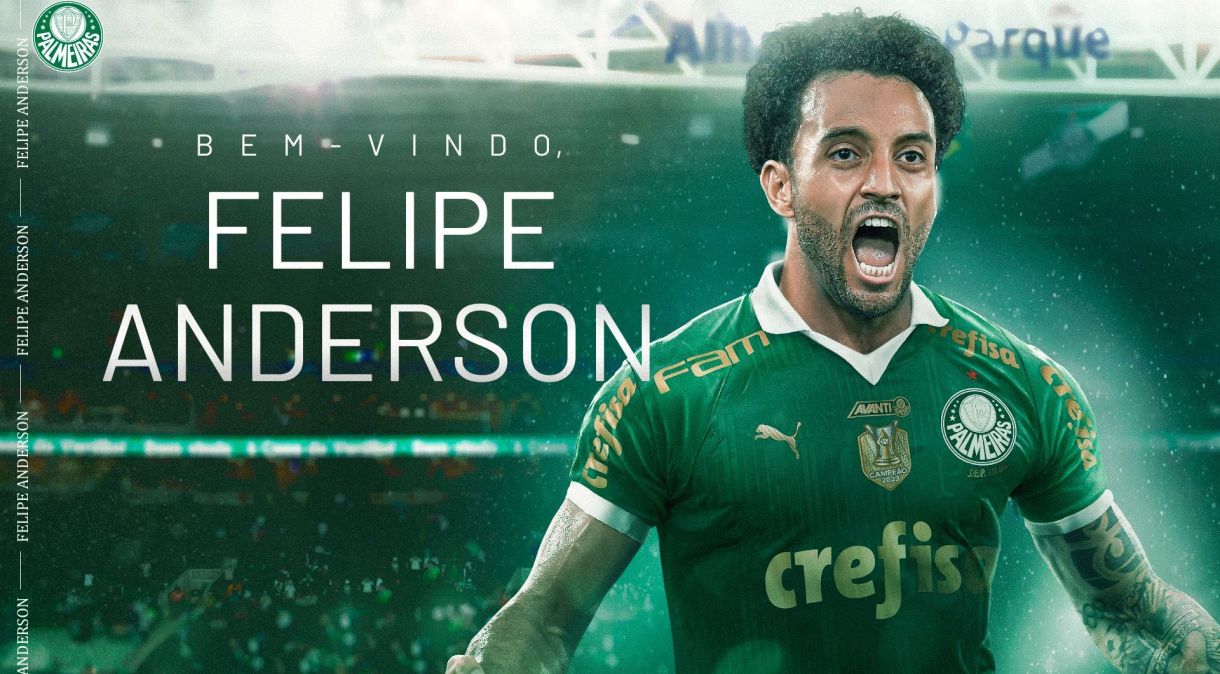 Anúncio de Felipe Anderson no Palmeiras