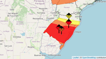 O Instituto Nacional de Meteorologia (Inmet) emitiu alerta vermelho para temporais no estado