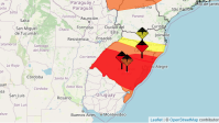 Fortes chuvas atingem ao menos 25 cidades no Rio Grande do Sul