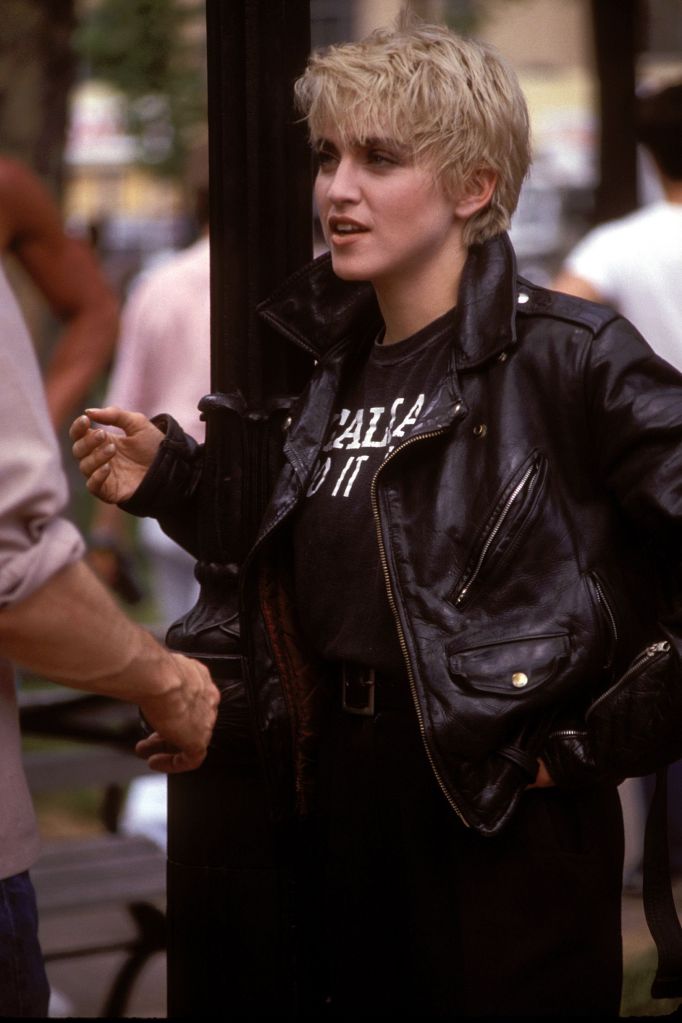 Madonna durante as gravações de "Papa Don't Preach" 