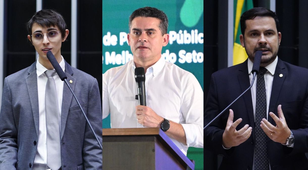 Pré-candidatos à Prefeitura de Manaus Amom Mandel, David Almeida e Capitão Alberto Neto