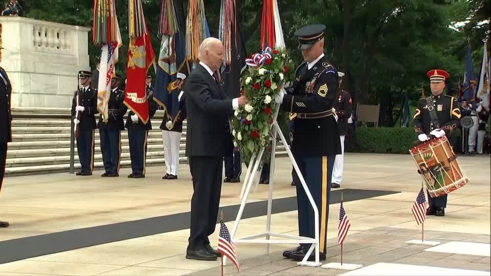 Presidente americano, Joe Biden, homenageia militares falecidos na cerimônia do Memorial Day