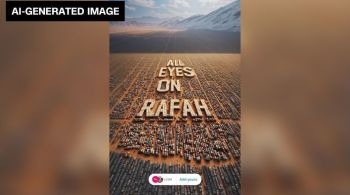 Imagem – que não é uma imagem real de Rafah ou da guerra em Gaza – foi compartilhado mais de 46 milhões de vezes apenas no Instagram