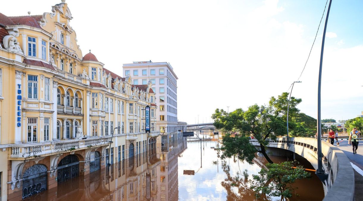 Alagamento no Centro Histórico de Porto Alegre