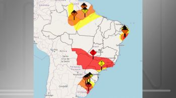 Alerta vale para Minas Gerais, Paraná, Rio de Janeiro, São Paulo, Mato Grosso, Goiás e Mato Grosso do Sul até o final da tarde desta quinta-feira (09)