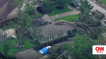 Árvores foram derrubadas e linhas de energia cortadas nesta sexta-feira (17) após fortes tempestades que atingiram a área de Houston