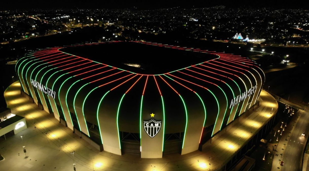 Arena MRV com as cores do Rio Grande do Sul