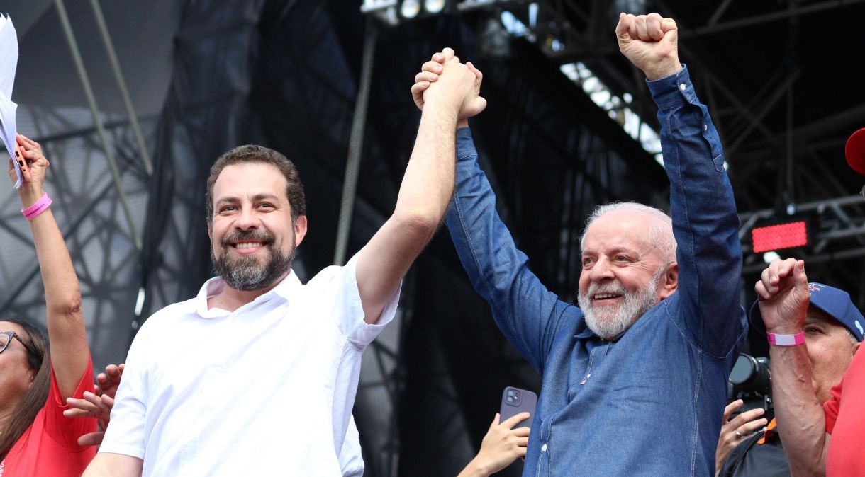 Boulos e Lula participaram de ato convocado por centrais sindicais pelo Dia do Trabalho