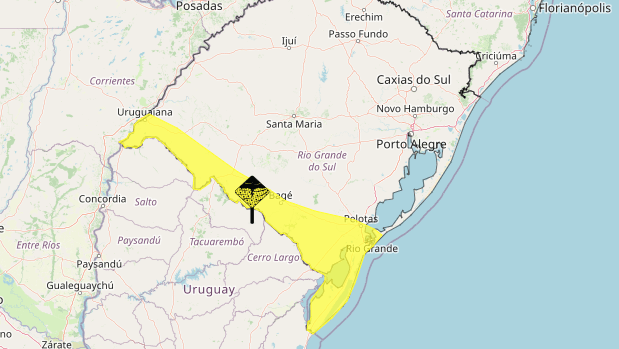 Mapa do Inmet mostra área sob alerta