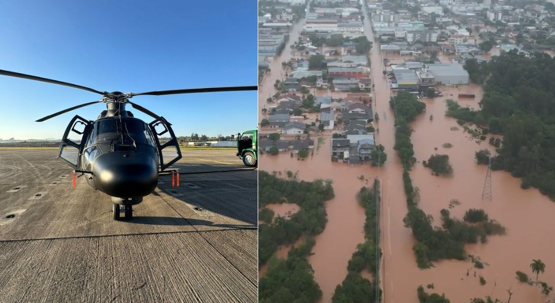 Dois helicópteros pertencentes a Aviação do Exército decolaram nesta quarta-feira (1º) com destino ao Rio Grande do Sul