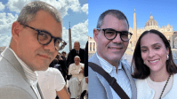 Juliano e Letícia Cazarré encontram Papa no Vaticano e mostram fotos de filhos