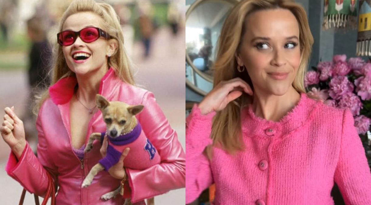 Reese Witherspoon se veste de Elle Woods, de "Totalmente Loira", para anunciar nova série