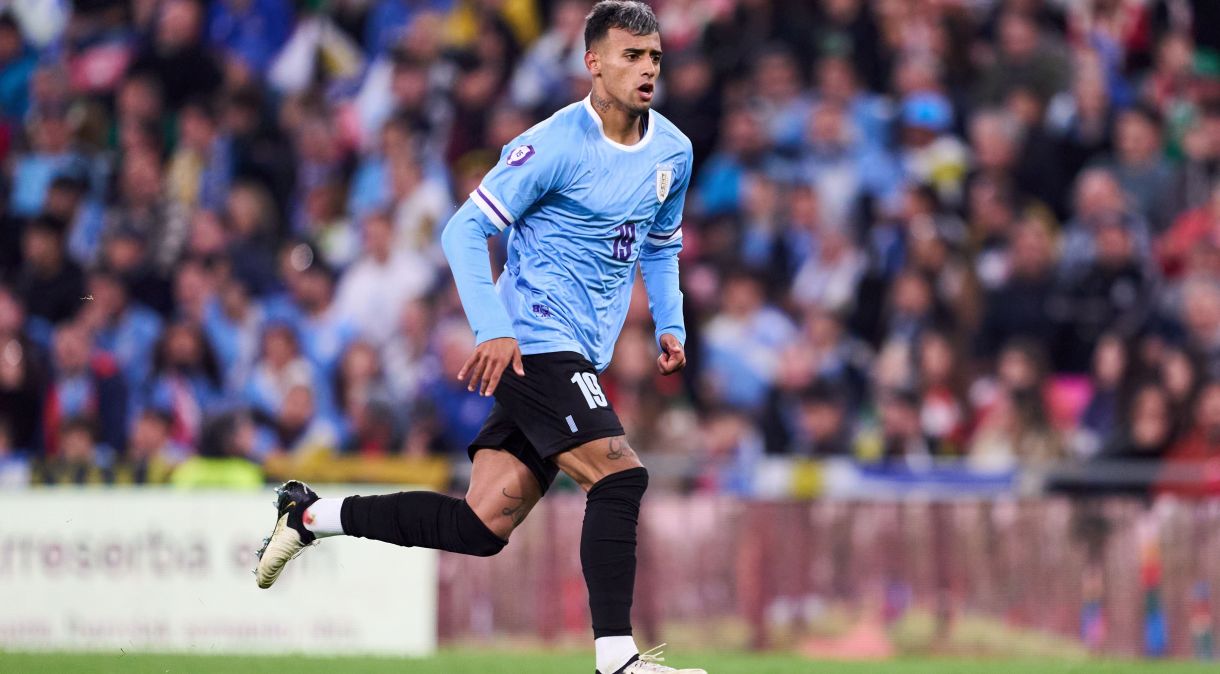 BILBAO, SPAIN - MARCH 23: Luciano Rodriguez of Uruguay in action during the Friendly Match Pais Vasco v Uruguay at Estadio de San Mames on March 23, 2024 in Bilbao, Spain. (Photo by Juan Manuel Serrano Arce/Getty Images)