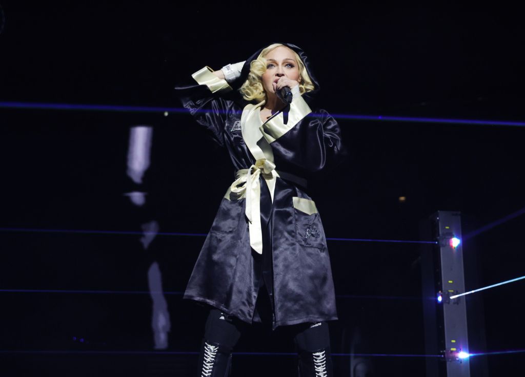 Madonna durante a turnê "The Celebration", de 2023
