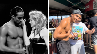 Dançarino de Madonna tira fotos com fãs da rainha do pop em Copacabana