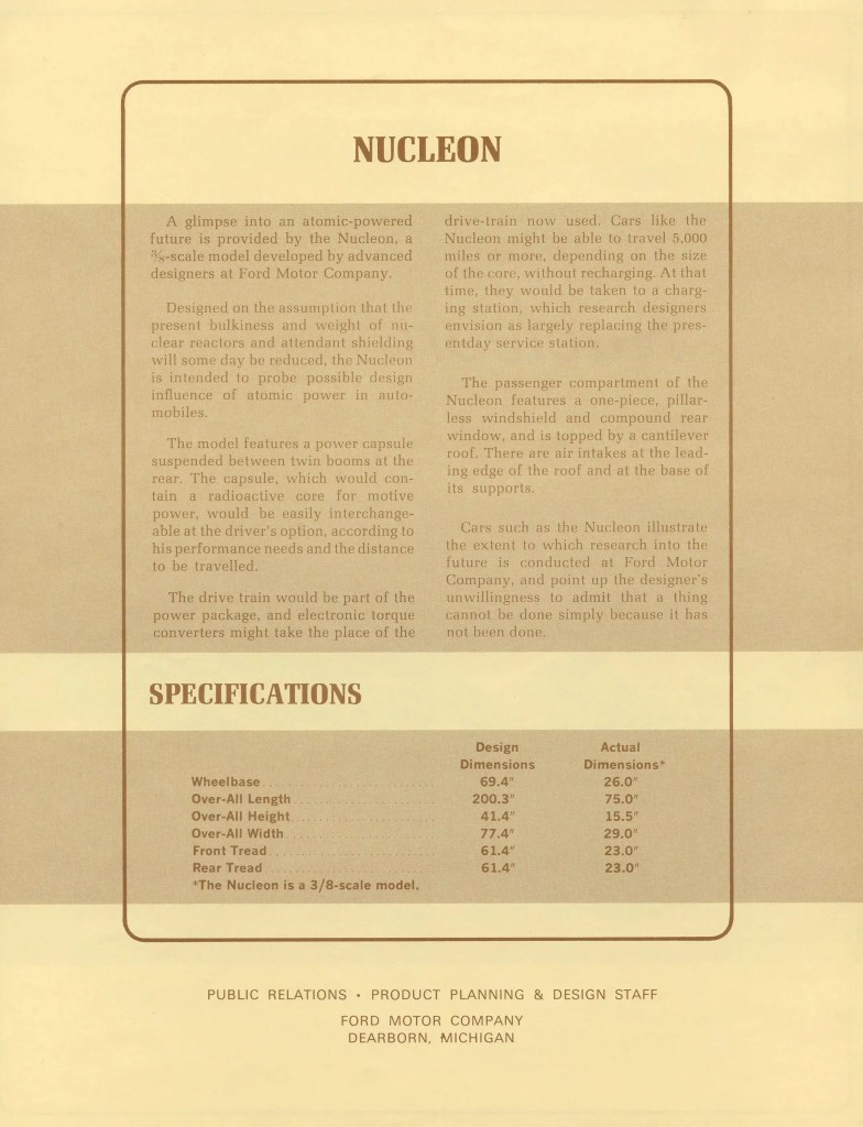 Ficha tecnica do Ford Nucleon