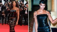 Em Cannes, Naomi Campbell aposta em vestido usado por ela em 1996