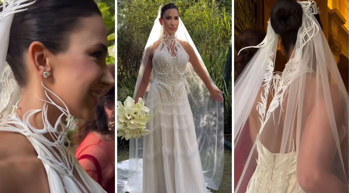 Noiva se casa com vestido feito em impressora 3D